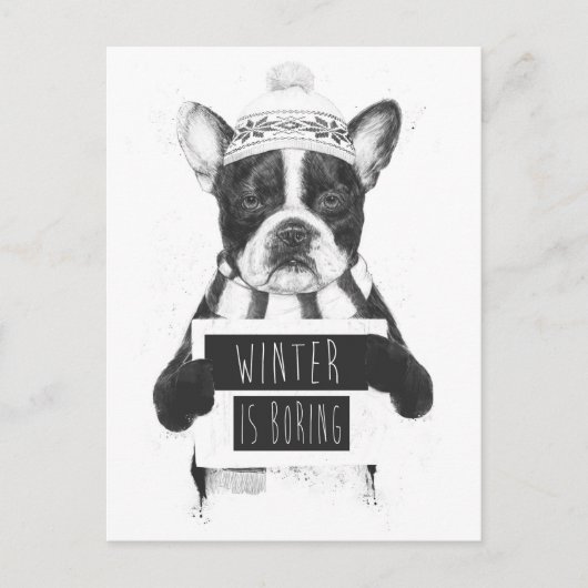 De winter is saai briefkaart (Voorkant)