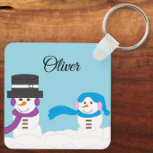 De winter is sneeuwachtig sleutelhanger (Achterkant)