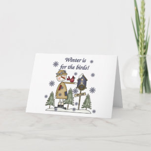 De winter is voor de vogels feestdagen kaart