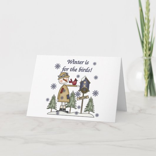 De winter is voor de vogels feestdagen kaart (Voorkant)