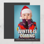 De winter komt met de Meme Holiday Card Feestdagenkaart (Voorkant / Achterkant)