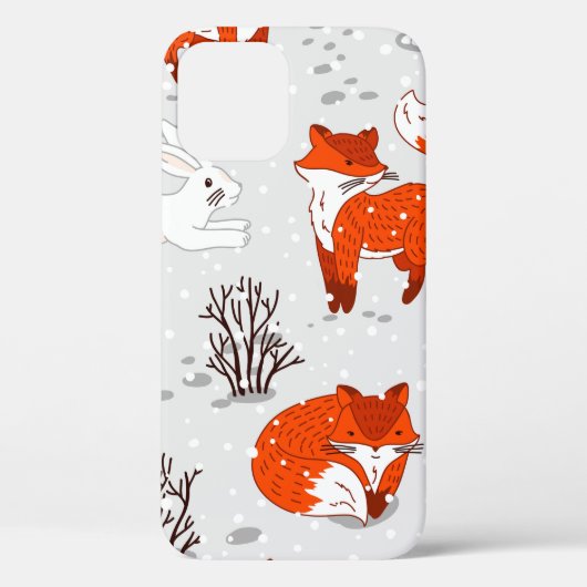De winter naadloos met schattige vossen en bunny. Case-Mate iPhone case (Achterkant)