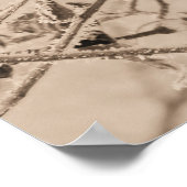 De winter op de dode bladeren op een tak poster (Hoek)