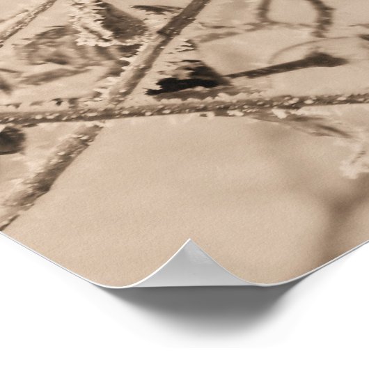 De winter op de dode bladeren op een tak poster (Hoek)