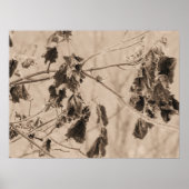 De winter op de dode bladeren op een tak poster (Voorkant)