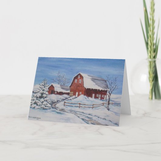 De winter op het Boerderij Kaart (Voorkant)