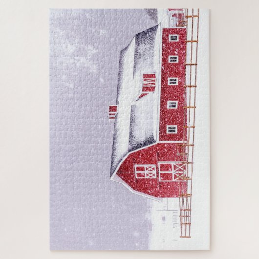 De winter op het Boerderij Legpuzzel (Verticaal)