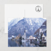 De WINTER VAN het Briefkaart van HALLSTATT (Voorkant / Achterkant)