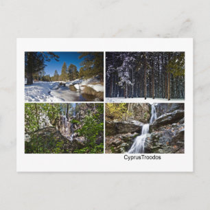 De winter van het Cypriotische landschap Troodos-g Briefkaart