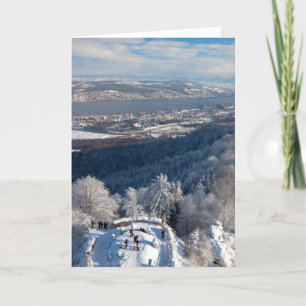 De Winter van Zürich Zwitserland Feestdagen Kaart