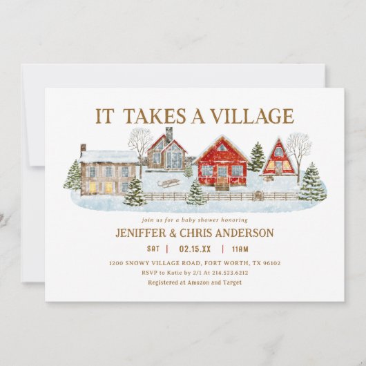 De winter vraagt om een Baby shower Kaart (Voorkant)