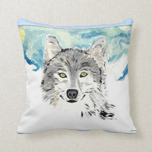De winter wolf kussen