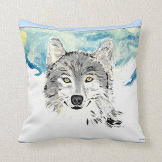 De winter wolf kussen