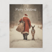 De Winter Woodland Journey van de Kerstman Feestdagenkaart (Voorkant)