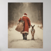De Winter Woodland Journey van de Kerstman Poster (Voorkant)