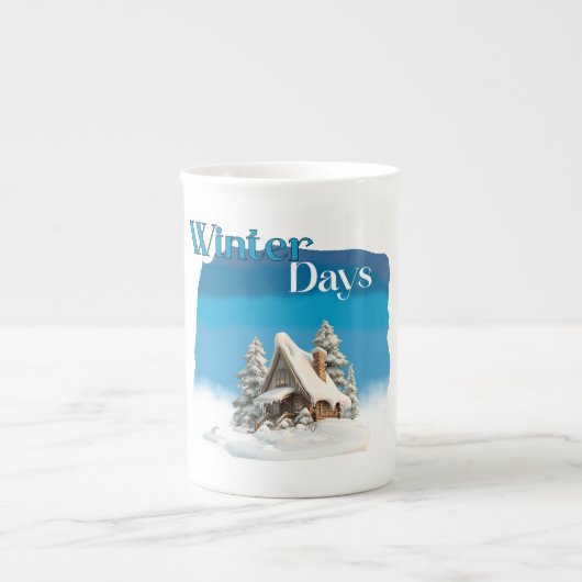 De Winterdagen December Kerstmis Porselein Kop (Voorkant)