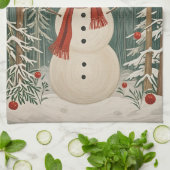 De winterdroom van de sneeuwman theedoek (Gevouwen)