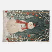 De winterdroom van de sneeuwman theedoek (Horizontaal)