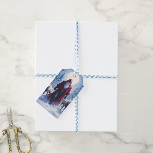 De Winterkoning Komt.  Cadeaulabel (Met Touw)