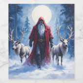 De Winterkoning Komt.  Wijn Etiket (Enkel label)