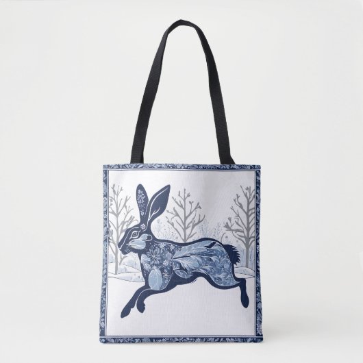 De winterlijke grillige zwerveling van de haas tote bag (Voorkant)