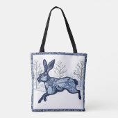 De winterlijke grillige zwerveling van de haas tote bag (Achterkant)