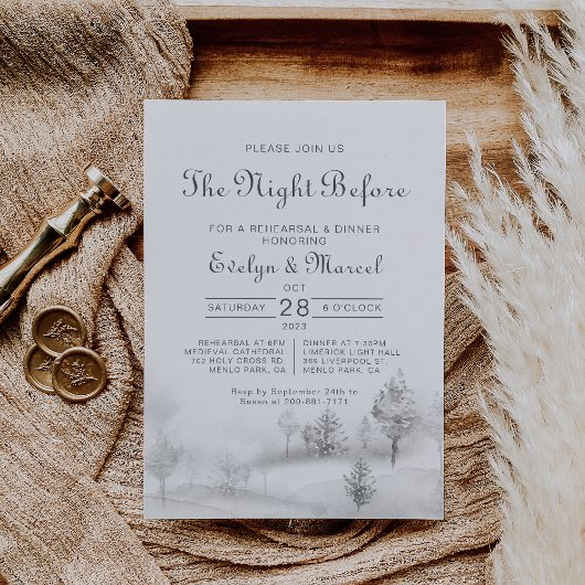 De winternacht voor het repetitief diner kaart