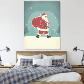 De winterreis van de kerstman - vakantiekunst canvas afdruk (Insitu (Slaapkamer))