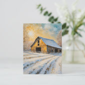 De winterschuur briefkaart (Staand voorkant)