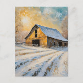 De winterschuur briefkaart (Voorkant)
