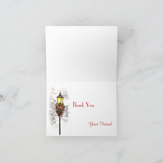 De winterse Stad dankt u kaardt Bedankkaart (Binnen)