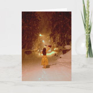 De wintersprookjesland van de ukelele kaart