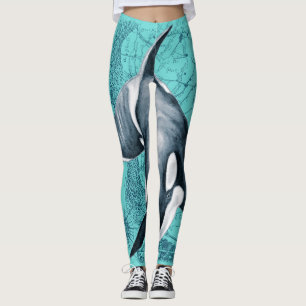 De Wintertaling van de Kaart van de orka Leggings