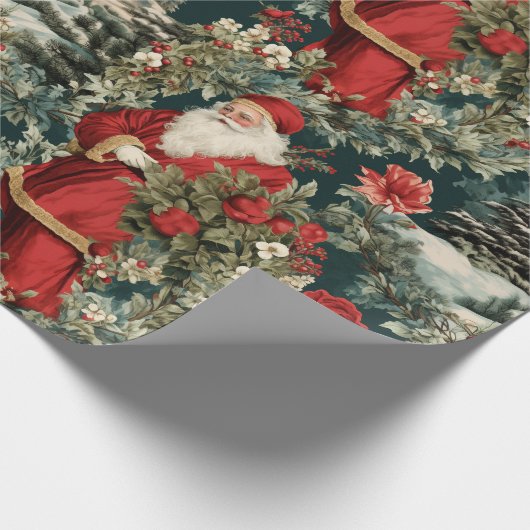 De wintertuin van de Kerstman Cadeaupapier (Hoek)