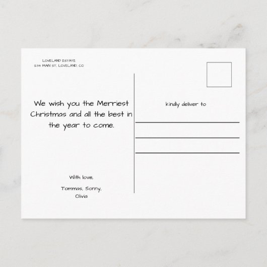 De Wintervakantie van Peter Rabbit Briefkaart (Achterkant)