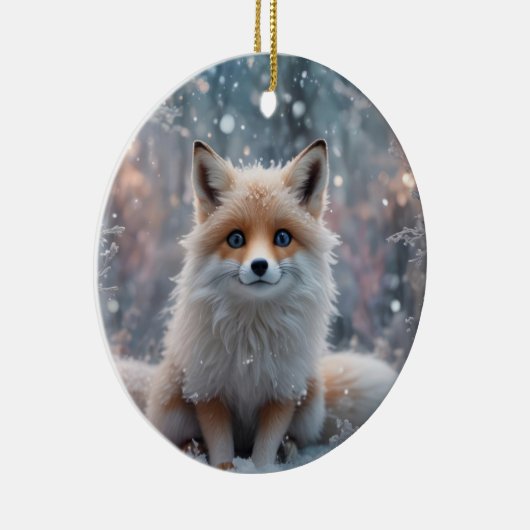 De wintervos keramisch ornament (Rechts)