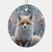 De wintervos keramisch ornament (Links)