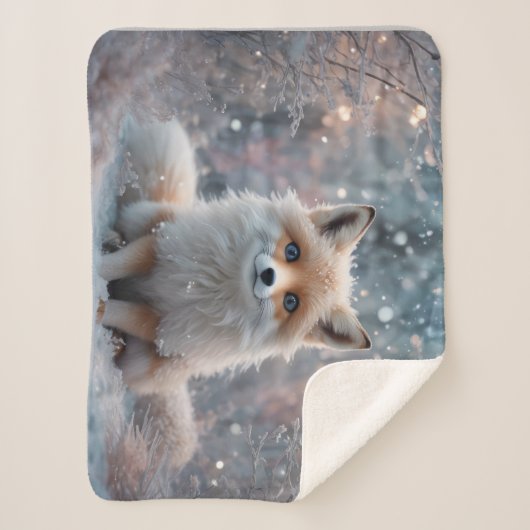 De wintervos sherpa deken (Voorkant)