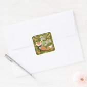 De wintervos van Kerstmis Vierkante Sticker (Envelop)