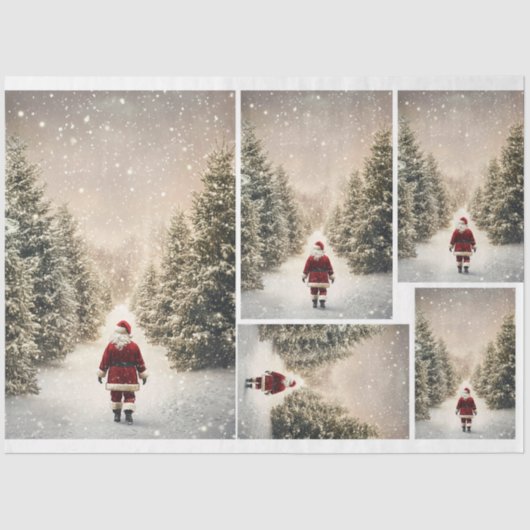 De winterwandeling van de kerstman tissuepapier (Voorkant)