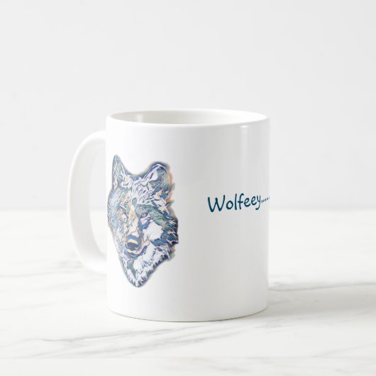De Winterwolf (gepersonaliseerde) Koffie Mok (Voorkant links)