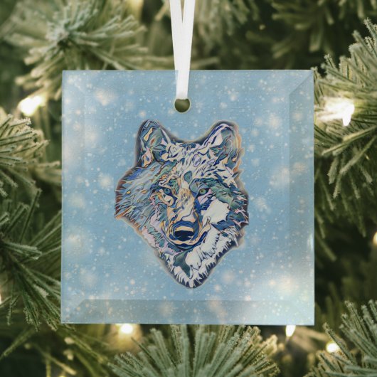 De winterwolf    glas ornament (Insitu)