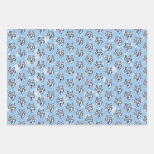 De winterwolf inpakpapier vel (Voorkant 3)