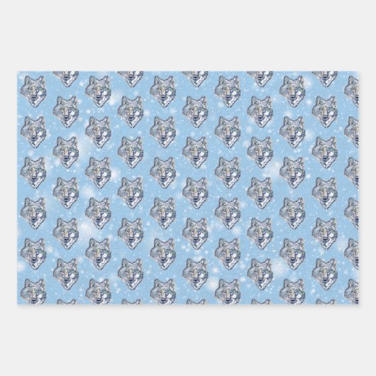 De winterwolf inpakpapier vel (Voorkant 2)