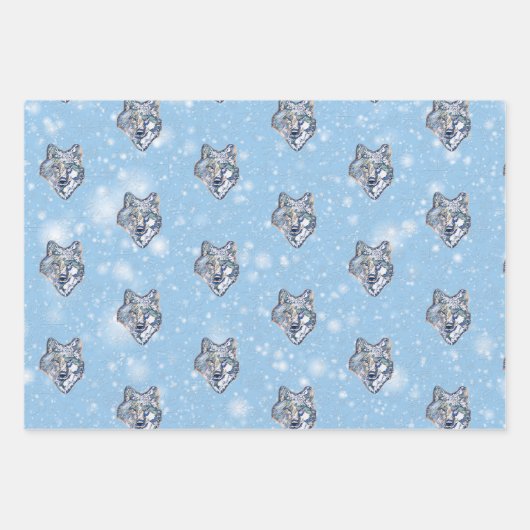 De winterwolf    inpakpapier vel (Voorkant 3)