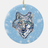 De winterwolf   keramisch ornament (Achterkant)