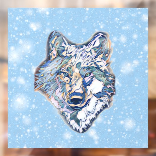 De winterwolf raamsticker (Vel 2)
