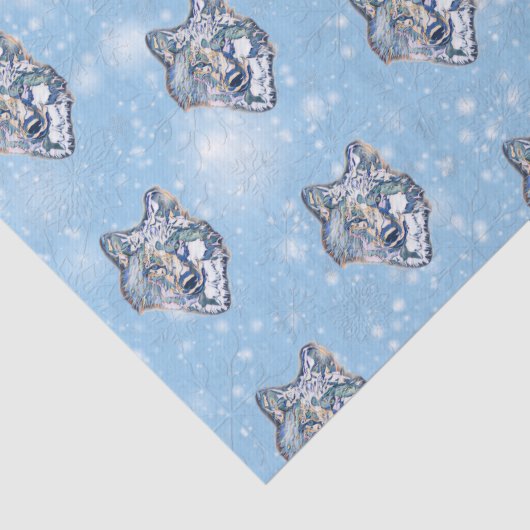 De winterwolf tissuepapier (Detail)