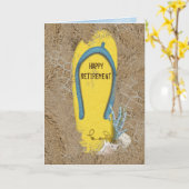 De wipschakelaar van de pensionering in zand kaart (Gele Bloem)