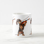 De Wirehaered Dachshund die een Violin speelt Koffiemok (Center)